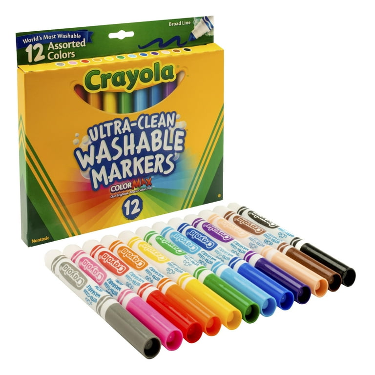Crayola Washable Markers, Broad Line, Assorted Classic Colors, Box of