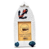 Novelties & Gifts  Chesapeake Bay Crafts Ltd. Wooden Boat Shaped 3 x 5 in. White Picture Frame with Anchor & Shell Embellishments