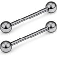 thumbnail image 1 of GHSDFBB Grade 23 Titanium Externally Threaded Nipple Bar Barbell Rings Piercing Retainer 14G 16G Sold as a Pair, 1 of 4