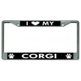 thumbnail image 1 of Cadre d'Assiette License Chrome "I Heart My Corgi Dog", 1 of 1