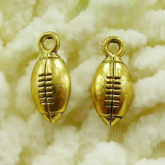K-KED 390 Pcs Antique Gold Plated Football Charms 15X7MM S170 DIY Delicate Jewelry Making