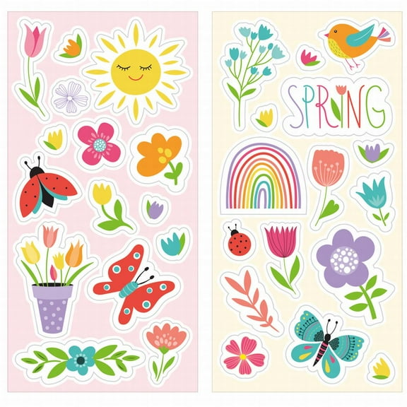 Spring Value Stickers 8 Sheets Per Pack