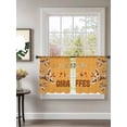 thumbnail image 2 of Sheer Curtains 45 Inch Length 2 Panels Set for Kitchen, Giraffe Semi Sheer Curtains for Windows, Red Love Heart Rustic Animals Orange Voile Window Treatments Rod Pocket Curtain, 2 of 7