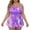 #0270-Purple, variant on Women Plus Size Fashion Printed Spaghetti Strap Two Piece Swimsuit Set with Boyshorts Wireless Padded Bathing Suit