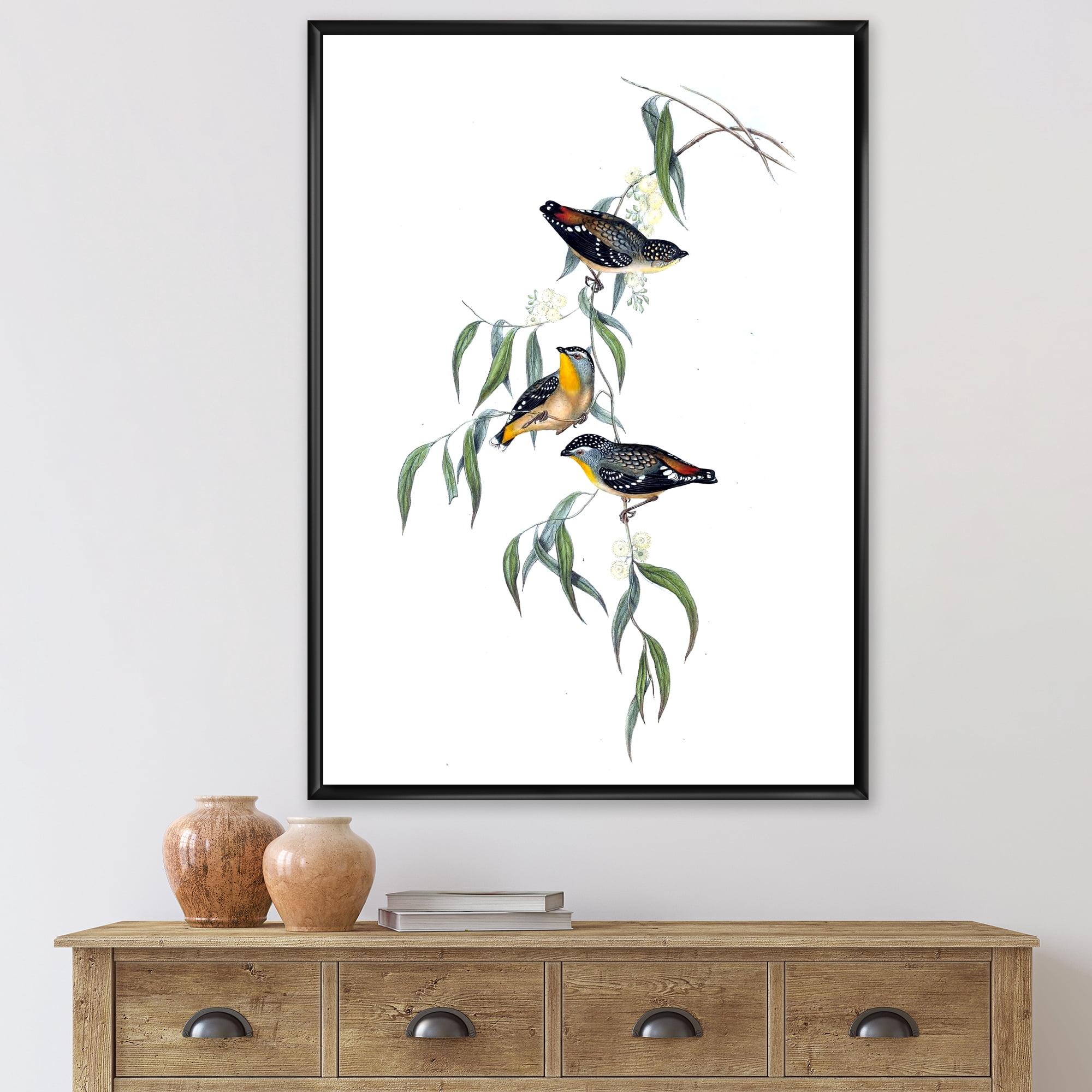 Designart 'Ancient Bird Life III' Traditional Framed Canvas Wall Art Print