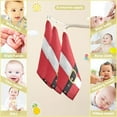 thumbnail image 2 of Coolnut Santa Claus Belt Coat Baby Muslin Washcloths Face Towel, 3 PCS Red Christmas Burp Cloths Cotton Wipes Infant Wash Cloth for Newborn Boys Girls 12x12 inches, 2 of 6