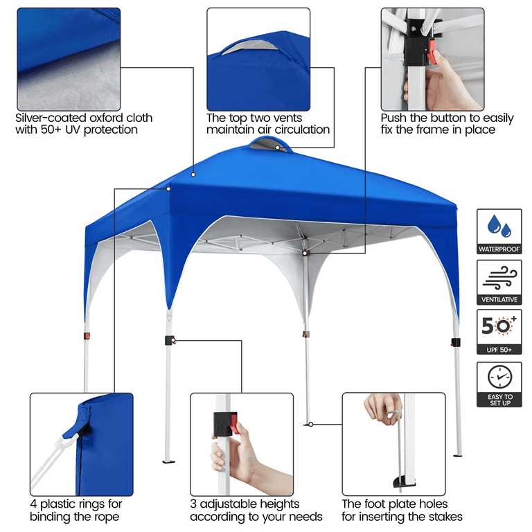 SmileMart 10-Person Canopy Tent UV Protection Wheeled Bag