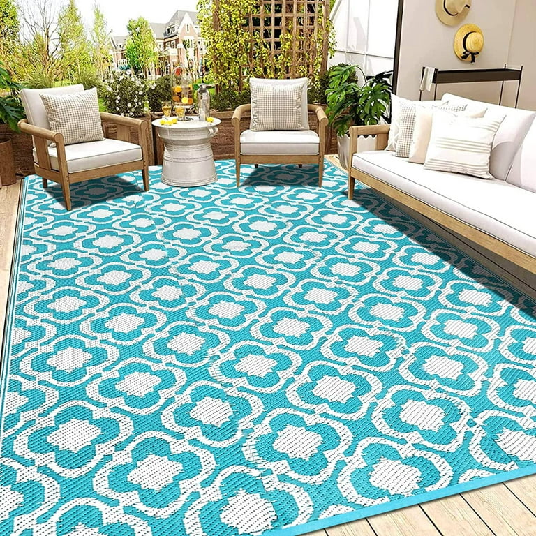 Reversible Area Rug Floor Mat for Outdoor RV Picnic Beach Trailer Camping,  5x8ft