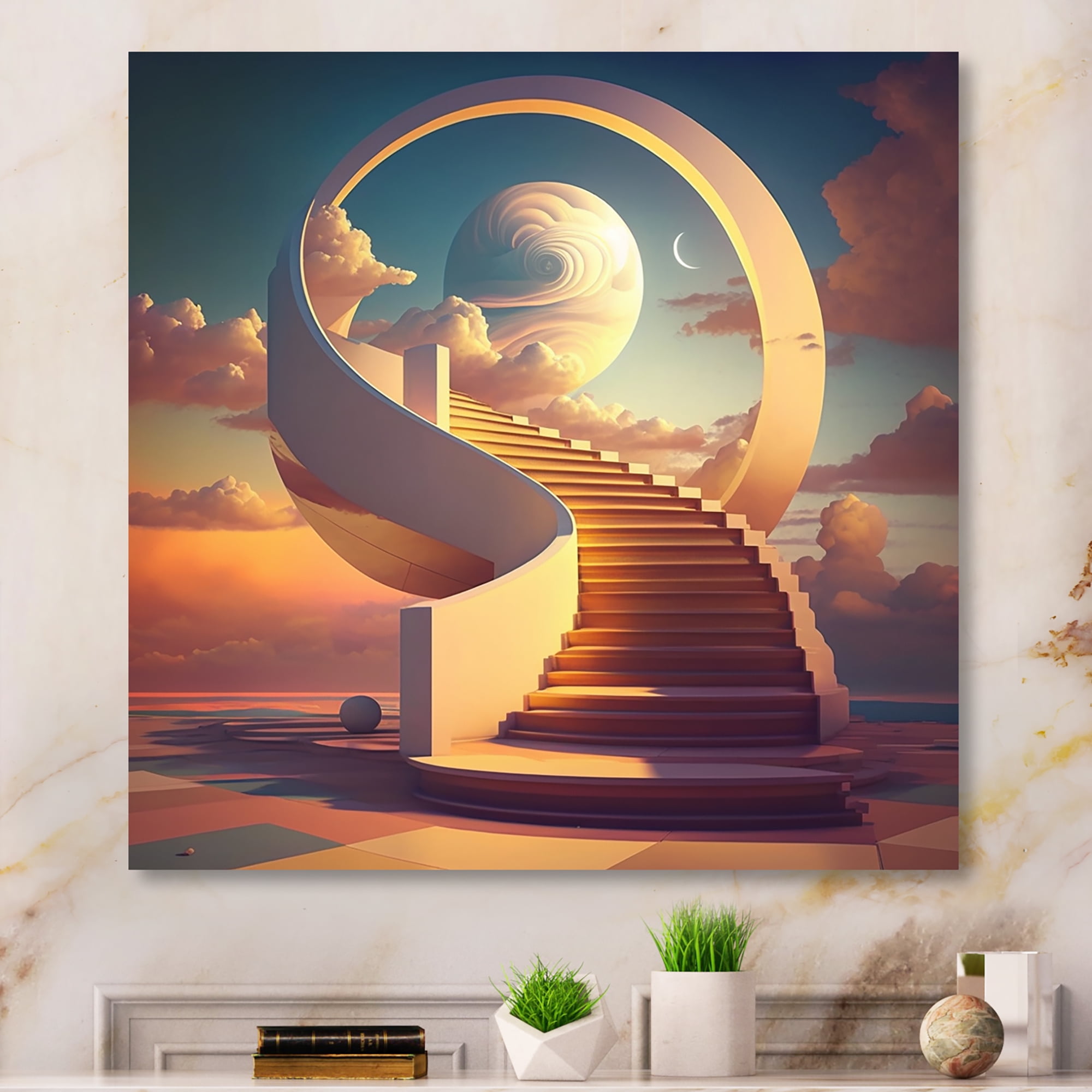 Designart Stairs To Heaven II Canvas Wall Art