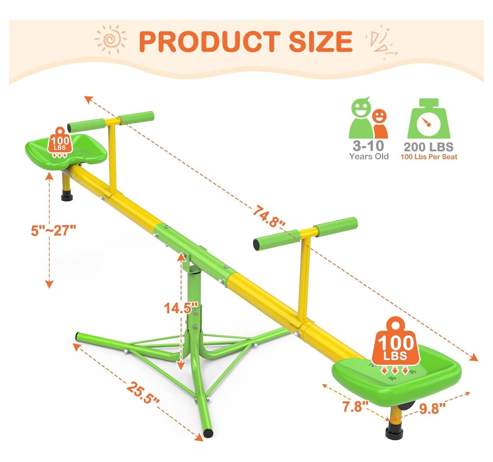 Gymax Spinning Seesaw for Toddlers - Indoor & Outdoor 360