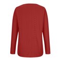 thumbnail image 4 of SEAOPEN Womens Long Sleeve Tops Solid Crewneck Womens Slim Tshirt Blouse 2024 Fall Daily Tops Red,L, 4 of 5