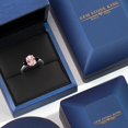 thumbnail image 5 of Gem Stone King 925 Sterling Silver Peach Nano Morganite and Black Diamond Engagement Ring for Women | 2.54 Cttw | Oval 9X7MM | Gemstone October Birthstone | Size 8, 5 of 6