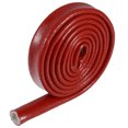 thumbnail image 1 of 1/2" ID 5 Pies Coche Térmica Protección Fuego Manga Silicona Vidrio Fibra Rojo, 1 of 1