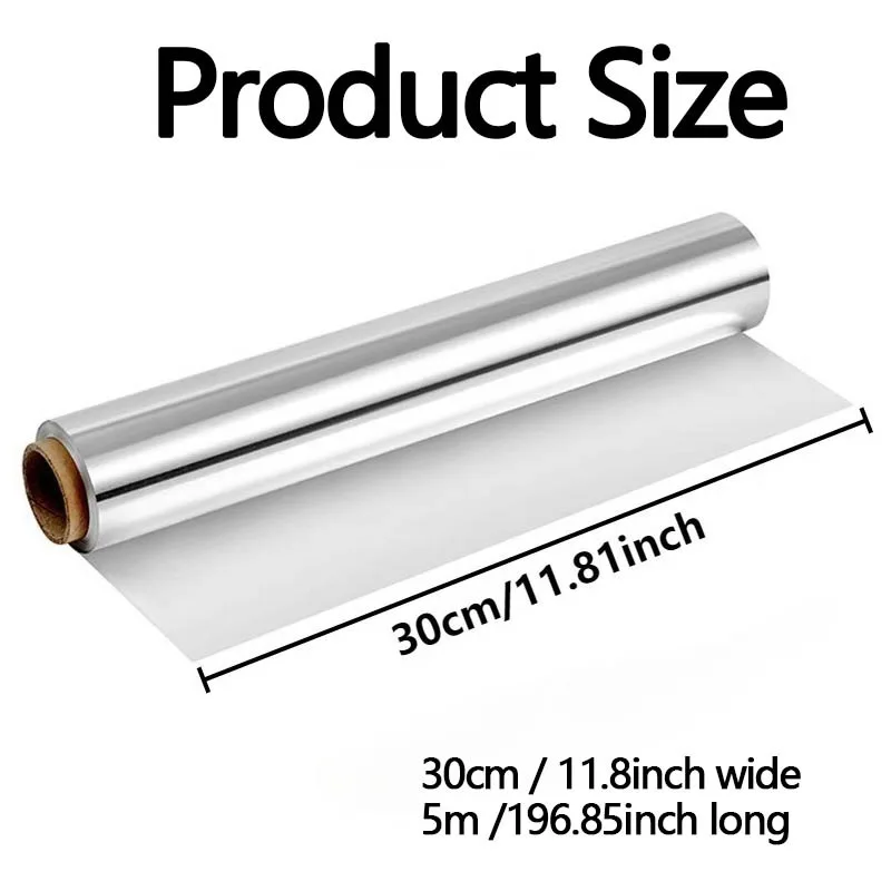 2/4Rolls Disposable Tin Foil Roll Tin Foil Paper Roll Oil Resistant Barbecue Air Fryer Kitchen Family Gatherings Baking Tool