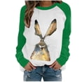 thumbnail image 1 of Moda mujer primavera otoño Color a juego impreso manga larga cuello redondo Casual camisetas Pompotops gfhjh18556, 1 of 4