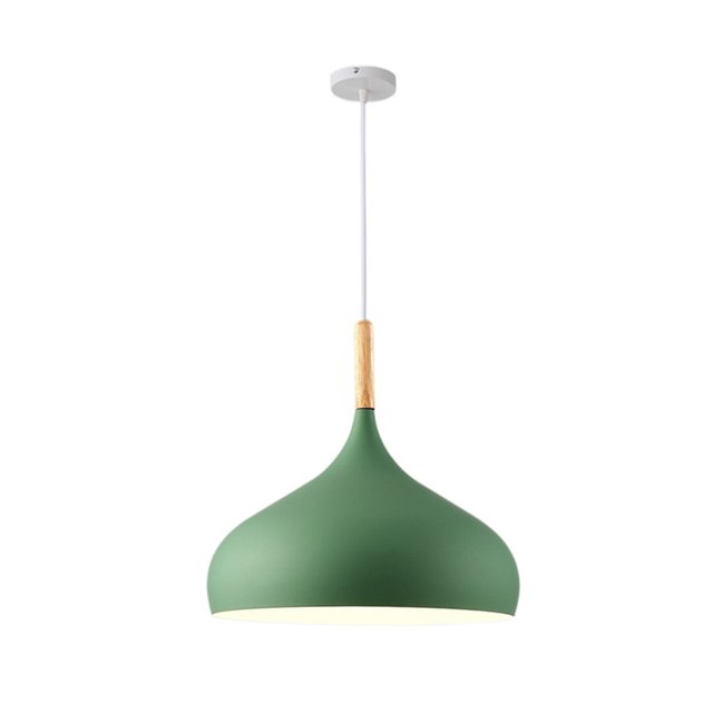 Wood Metal Colorful Pendant Lamp, Creative Ceiling Pendant Light Fixture, Modern Pendant Lighting, Farmhouse Pendant Light for Over Kitchen Island Dining Room Table Bar Entrance Cafe