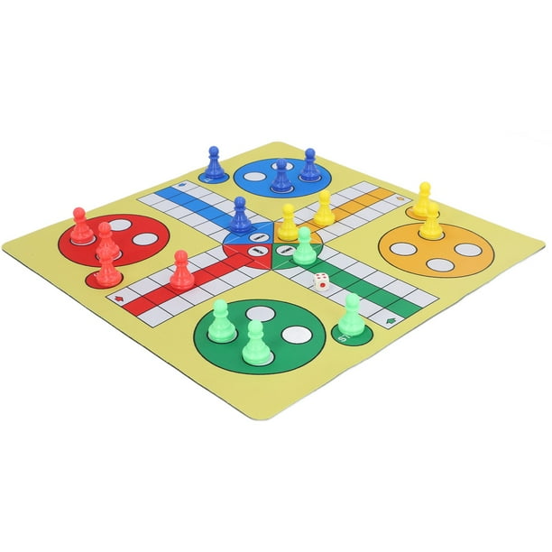 JUEGO DE AJEDREZ LUDO, JUEGO DE MESA LUDO LIGERO CON 16 PIAS DE AJEDREZ PARA INTERIERES