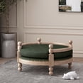 thumbnail image 2 of Noble House Rex Fabric and Wood Frame Medium Pet Bed, Pine and Antique Natural, 2 of 8