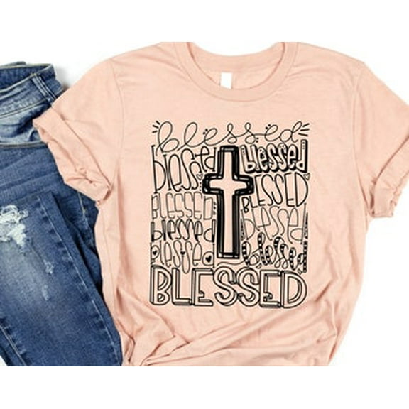 Simple Fit Blessed Shirt, Christian Shirts, Christian Clothing, Christian Gift, Blessed Cross Shirt, Christian T-shirts