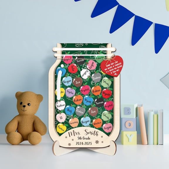 Personalized Teacher Appreciation Gift, Custom Classroom Jar Sign with Student Names, End of Year Thank You Gift from the Class, Teacher Desk or Wall Decor