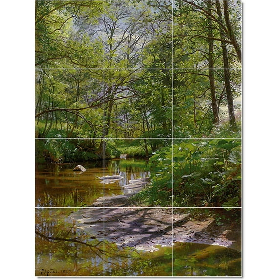 Ceramic Tile Mural-Peder Mork Monsted Landscapes Painting 394. 36" w x 48" h using (12) 12 x 12 ceramic tiles