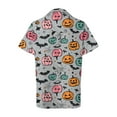 thumbnail image 6 of YDFCWXW Womens Halloween Shirt Button Down Halloween Graphics Print V Neck Short Sleeve Top (Grey, L), 6 of 7