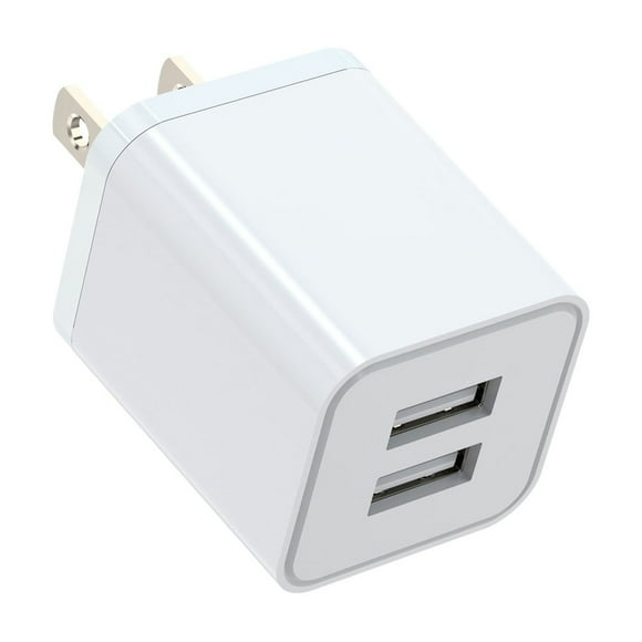 USB Plug USB Wall Charger 2 Pack Dual Port USB Electrical Plug Cube 5V 2.4A Charging Block USB Plugs Compatible