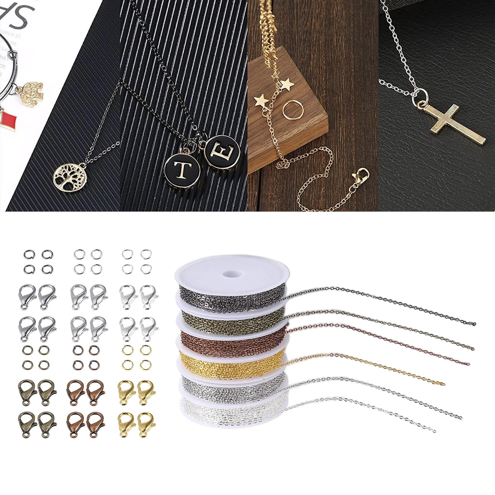 FVDPWYE 6 Colors Necklace Chains Jewelry Making Chains with 6 Colors Open Jump Rings and