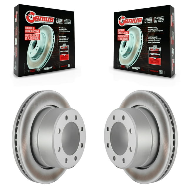 Genius Rear Coated Disc Brake Rotors Pair for Car Ram 2500 3500 1500 Dodge KG-100484