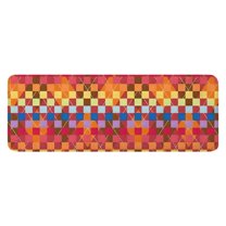 Colorful Geometric Pattern Kitchen Rug Mat,Kitchen Runner Rugs Non Skid Washable,Decorative Kitchen Floor Mats for Kitchen,Sink,Laundry,17"x47.2"