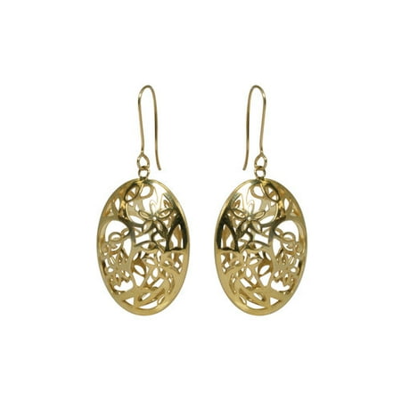 Forever New Gold Tone Oval Floral Dangle Earrings