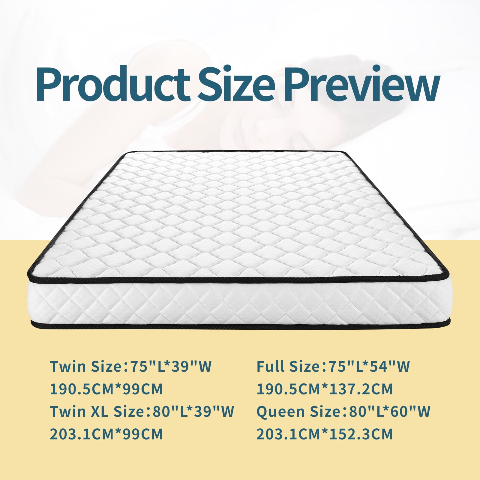 VFD 6" Gel Memory Foam Mattress, Medium Feel, Queen