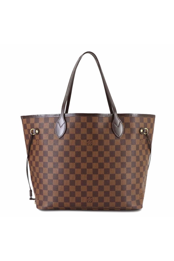 Pre-Owned Louis Vuitton Damier Neverfull MM Tote Handbag, Ebene Cerise N51105 Brown