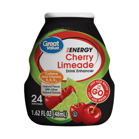 Energy Cherry - (10 Pack) Great Value Energy Drink Enhancer, Cherry Limeade, 1.62 fl oz