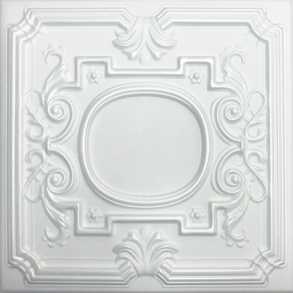 White Styrofoam Ceiling Tile Ovation (Package of 8 ceiling tiles)