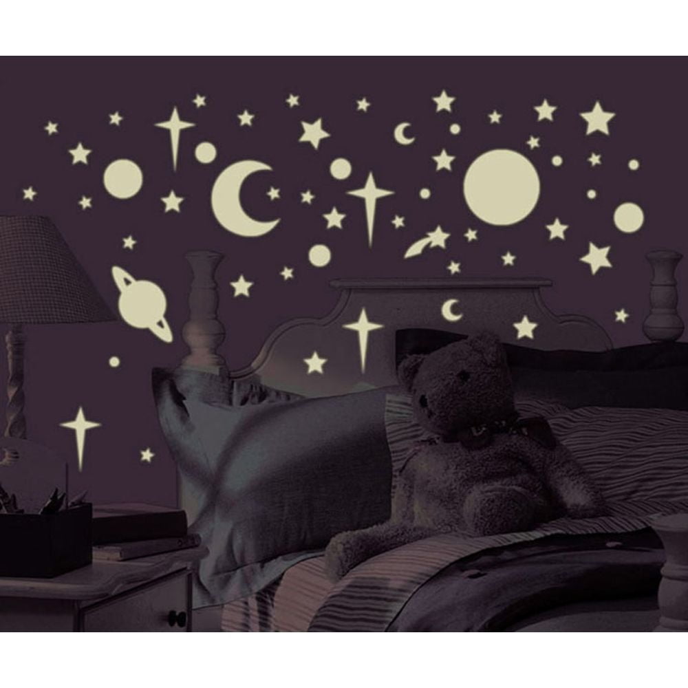435Pcs Glow In The Dark Luminous Stars And Moon Planet Space Wall Stickers Decal 