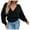 Black, variant on Plus Size Sweater Tops On Seasonal Women's V-Neck Winter Pearl Solid Long Sleeve Pullover Tops Sweaters Coffee 4(S)
