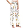 thumbnail image 2 of Dailycode Women's Pajama Pants Wide Leg Lounge Pj Bottoms With Pockets Hand Drawn Wildflowers, 2 of 7