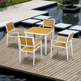 thumbnail image 4 of YYAo Outdoor Eating Sets,Patio Dining Furniture,5pc Patio Table and Chairs Set w/ HDPE Materials, Umbrella Hole, Yellow, 4 of 11