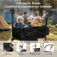 thumbnail image 2 of TouHeart Foldable Wagon Stroller for 2 Kids, Toddler stroller with Canopy&Adjustable push handle , 220 Lbs Capacity, Black, 2 of 13