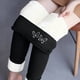 thumbnail image 1 of Leggings de lana de cordero gruesa para mujer, pantalones largos con estampado pequeño y forro polar añadido, pantalones de poliéster para mujer, 1 of 9