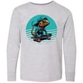 thumbnail image 3 of Inktastic Skateboarding Lizard Funny Skateboard Long Sleeve Youth T-Shirt, 3 of 5