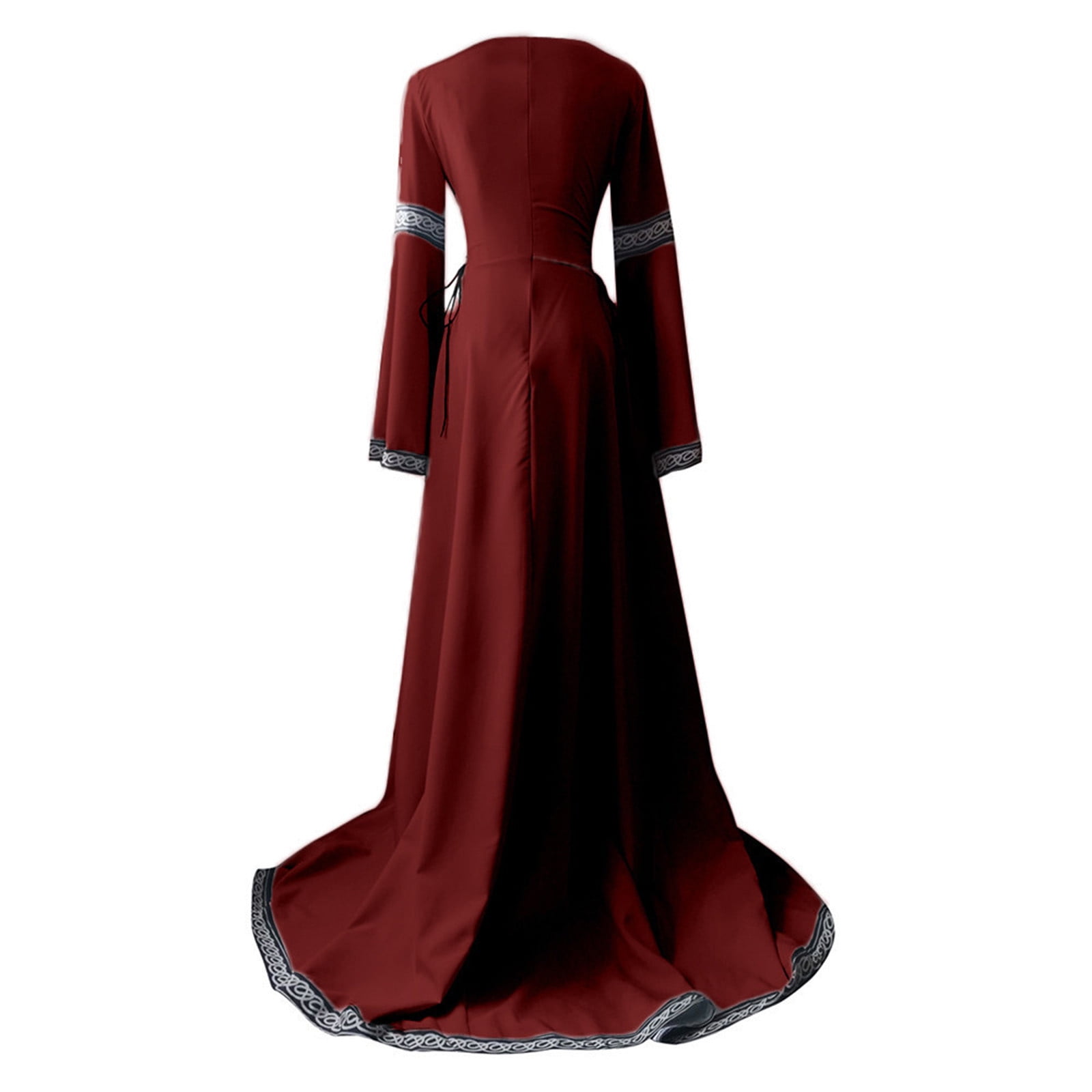Jsaierl Renaissance Costume for Women Retro Medieval Elegant Goth Maxi Dresses Cosplay Party Steampunk Ball Gown Chemise Dress