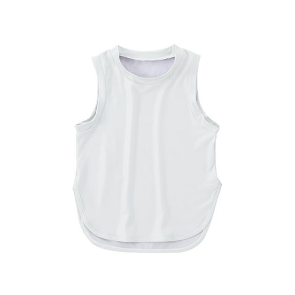 Girls Athletic Tank Tops for Summer Workouts Yoga Running Split Hem Sleeveless Tees Lightweight Comfortable Activewear