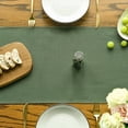 thumbnail image 5 of Sm:)e Dark Green Tassel Table Runner, 13x36 Inches, Boho Linen Blend Rustic Farmhouse Style, Holiday Wedding Party Kitchen Table Decor, 5 of 6