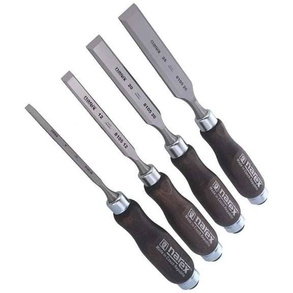 Narex 4-Piece Wood Chisel Set, Item #863020, Sizes (6-12-20-26)