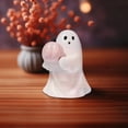 thumbnail image 2 of Halloween Ghost with Pumpkin Ceramic Figurine – 4.5" White Glazed Mini Ghost Statue for Home, Office, Gift Décor, 2 of 9