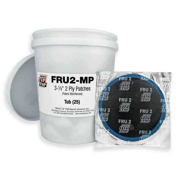 Rema Tip Top FRU2-MP - Pail of 25 Fabric Reinforced 3-1/4 inch - 2 Ply Patches