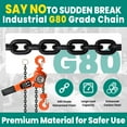 thumbnail image 6 of 0.75T/3M Lever Block, Lever Chain Hoist, Orange Come Along Manual Chain Hoist with 360°Hook Rotation & 10FT Height for Dock Loading, 6 of 8