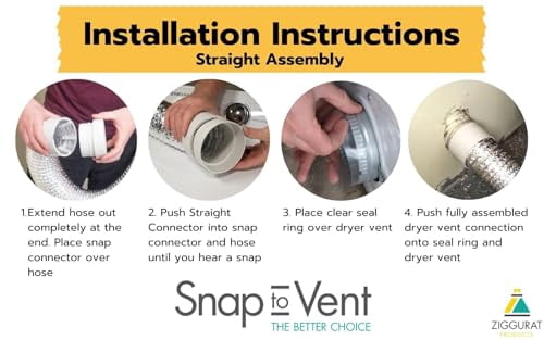 STV-S Dryer Duct Connector - DIY Easy Dryer Vent Hookup Kit - by Ziggurat Products